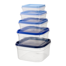 Komplet pojemników kwadratowych KLIC BOX 5 sztuk 0,4L 0,7L 1,0L 1,6L 2,4L